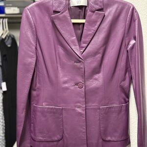 Women's Purple Leather Jacket